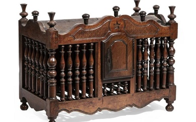 French Provincial Carved Walnut Panetiere