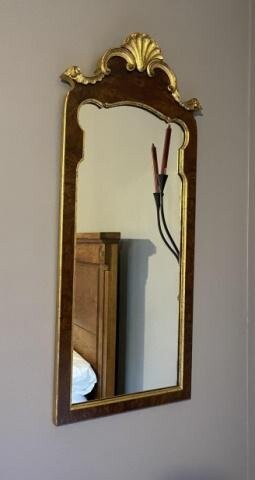 French Provincial Style Gilt Burlwood Mirror