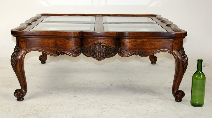 French Provincial style mahogany coffee table