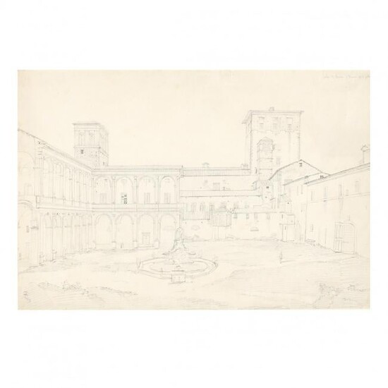 French School (19th Century), Interior Courtyard of