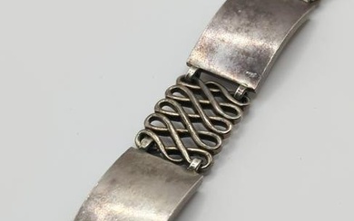 GEORG JENSEN; Modernist Sterling Silver Link Bracelet #62