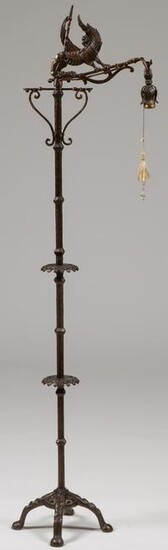 GREAT GOTHIC STYLE CAST-IRON FLOOR LAMP
