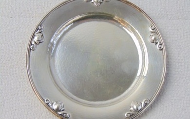 Georg Jensen Danish sterling silver dish, acorn designs on edge, 6", 5.5 troy