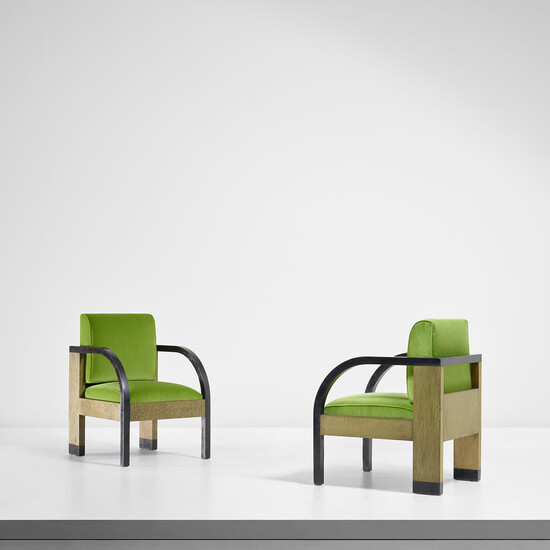 Gino Levi Montalcini and Giuseppe Pagano, Pair of armchairs, from the Palazzo Gualino, Turin
