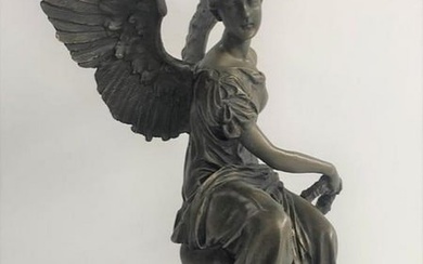 Glorious Angel Sitting Celestial Throne Bronze Sculpture