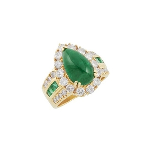 Gold, Emerald and Diamond Ring