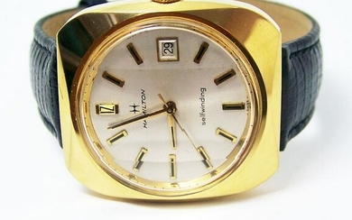 Gold HAMILTON DATE Mens Automatic Watch c.1970s Cal