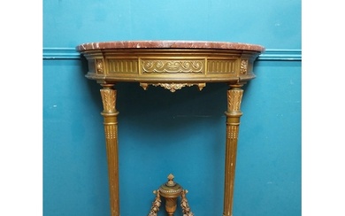 Good quality giltwood and painted console table with marble ...