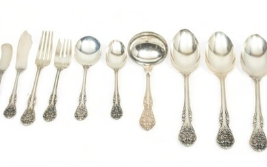 Gorham (American) 'King Edward' Sterling Silver Flatware, Service for Eight, 57t oz 54 pcs