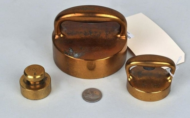 Group Three Brass Scale Weights