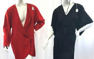 Group of Jean Muir Fashions - Red Blazer and Black
