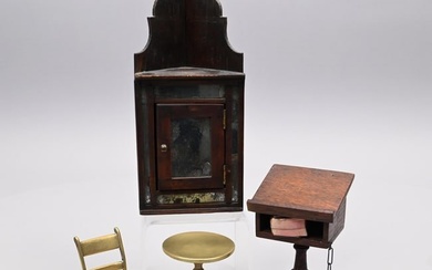Group of Miniature Wood and Brass Furniture