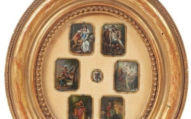 Gruppo di sette miniature. XIX secolo