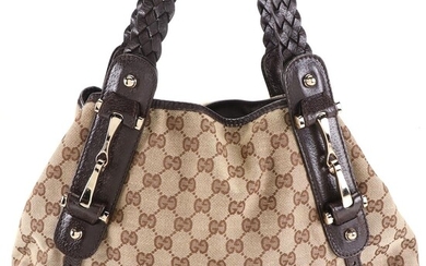 Gucci Pelham Small Shoulder Bag in GG Canvas with Leather Trim