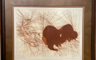 Guillaume Azoulay "Deus Bison" Signed Original Etching LE