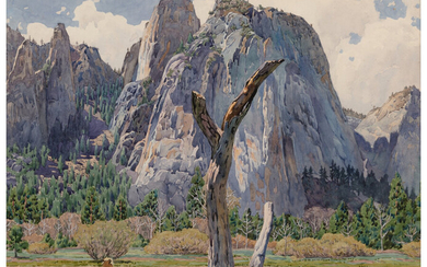 Gunnar Mauritz Widforss (1879-1934), View of Cathedral Rocks in Yosemite (1921)
