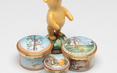 Halcyon Days and Disney "Winnie the Pooh" Porcelain and Enamel Boxes