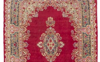 Hand-knotted Persian Vintage Red Wool Rug 10'3" x 14'4"