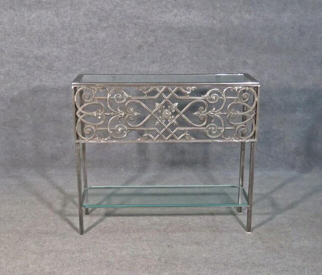 IRON & GLASS TWO TIER CONSOLE