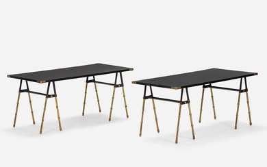 In the manner of Jacques Adnet, Low tables, pair