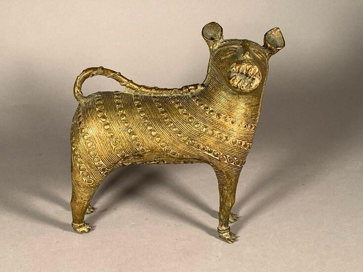 Indian Tribal Brass Figure of a Tiger