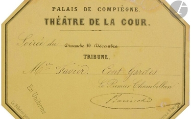 Invitation to the palace of compiègne du Cent-garde...