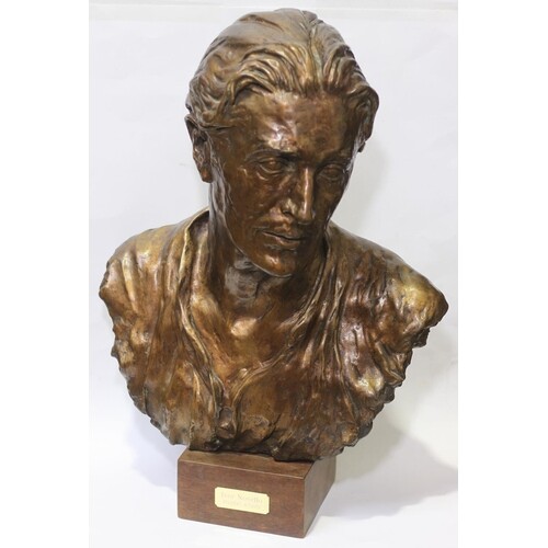 Ivor Novello, early/mid 20th portrait bust, patinated bronze...