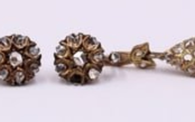 JEWELRY. (3) Pairs of Antique Diamond Earrings.