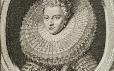 J.HOUBRAKEN (*1698), Isabella of Spain (*1566), around
