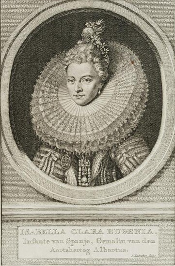 J.HOUBRAKEN (*1698), Isabella of Spain (*1566), around