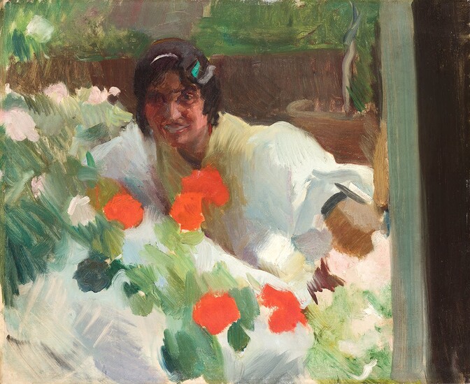JOAQUÍN SOROLLA Y BASTIDA (1863 / 1923), Gitana en un jardin, c.1908-10
