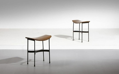 JORGE ZALSZUPIN in the style of. Pair of stools.