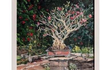 Jan Ellen (American) Oil Painting, Desert Rose, Signed