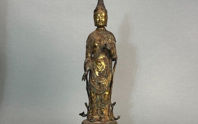 Japanese Gilt Bronze Standing Figurine, 19th Century