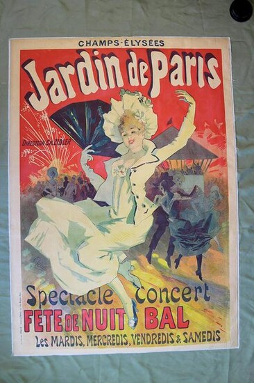 Jardin De Paris - Art by Cheret (1890) 34.75" x 49"