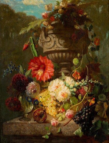 Jean-Baptiste Robie, Belgian 1821-1910- Flowers in an...