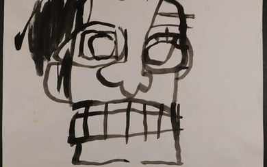 Jean-Michel Basquiat(Manner of): Ink Sketch