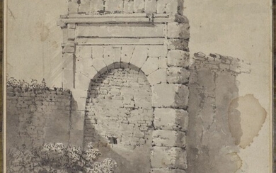 Jean Michel GROBON (1770-1853) Ruine d'un... - Lot 472 - De Baecque et Associés