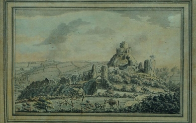 Joshua Gosselin, British 1739-1813- Launceston Castle; watercolour...