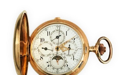 Keyless Pocket watch Circa 1900 Quantiéme and Quarter