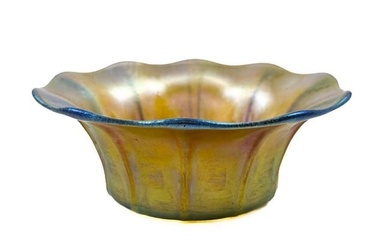 LCT Tiffany Iridescent Favrile Art Glass Bowl