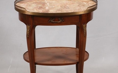LOUIS XV STYLE MARBLE TOP OVAL SIDE TABLE