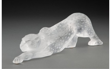 Lalique Clear and Frosted Glass Zeila Panther, p