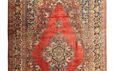 Large 11 x 18 Antique Persian Sarouk Open Field Kerman Rug