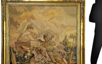 Large 19th C. French Framed Tapestry