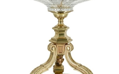 Large French Bronze and Onyx Tazza Centerpiece