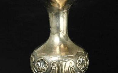Large Italian.999 silver hand hammered vase, marked " Sharaly 999"