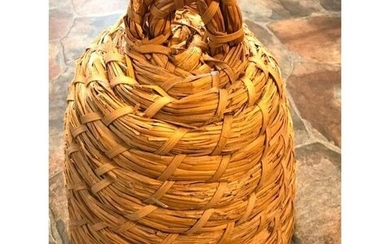 Large Vintage Woven Bee Skep