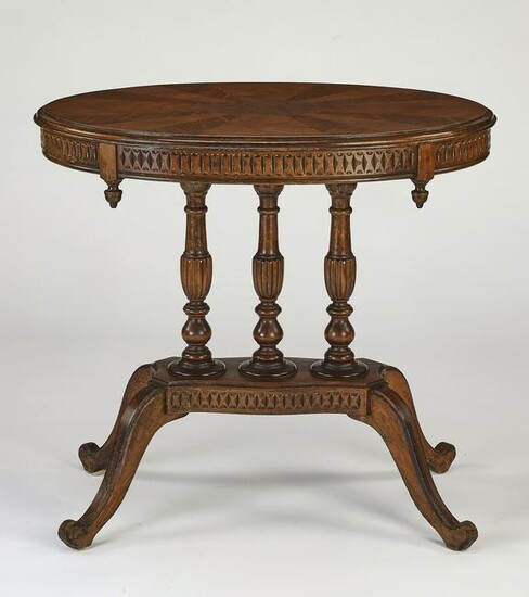 Late 19th c. walnut marquetry occasional table