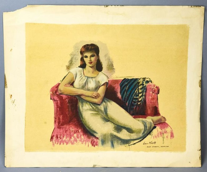 Leon Kroll Silk Screen of a Seated Woman
